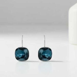 Ladies Blue Platinum Earrings